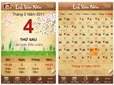 Lịch Việt Nam và Trung quốc