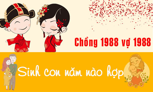 Chồng Mậu Thìn 1988 vợ Mậu Thìn 1988 sinh con năm nào tốt, hợp tuổi?